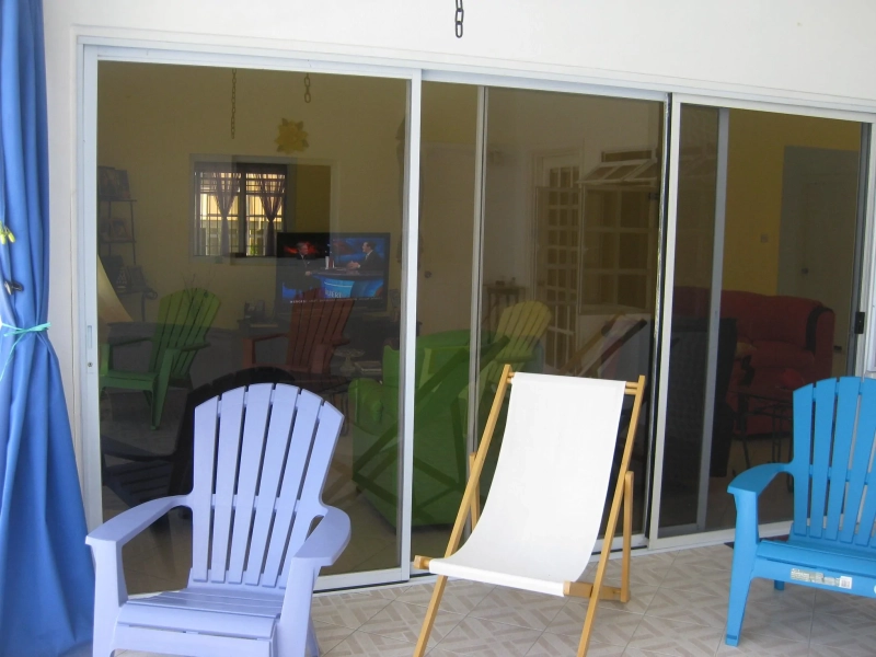 St. Lucia Real Estate Sea View Villa in Castries glass sliding doors