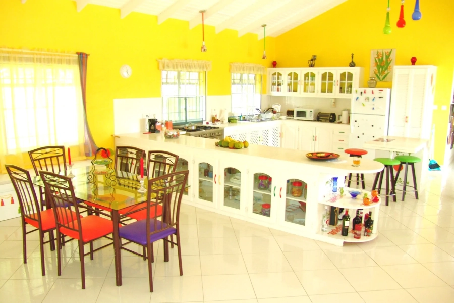 St. Lucia Real Estate Sea View Villa in Castries open concept kitchen