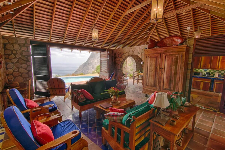 St. Lucia Real Estate Villa Piton views sitting view