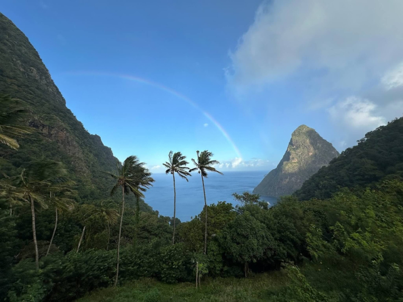 St. Lucia Real Estate Villa Piton Ocean and trees