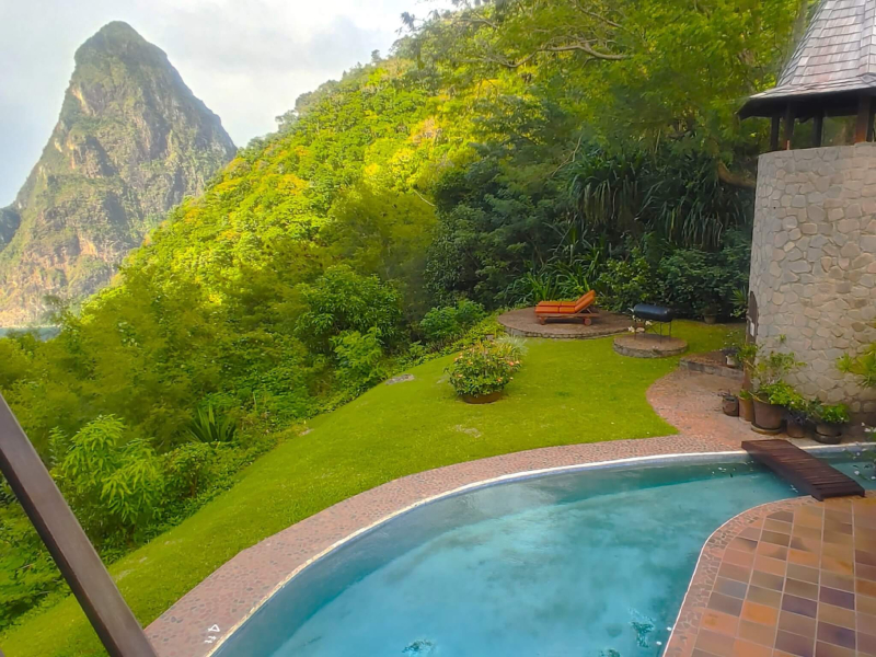 St. Lucia Real Estate Villa Piton backyard