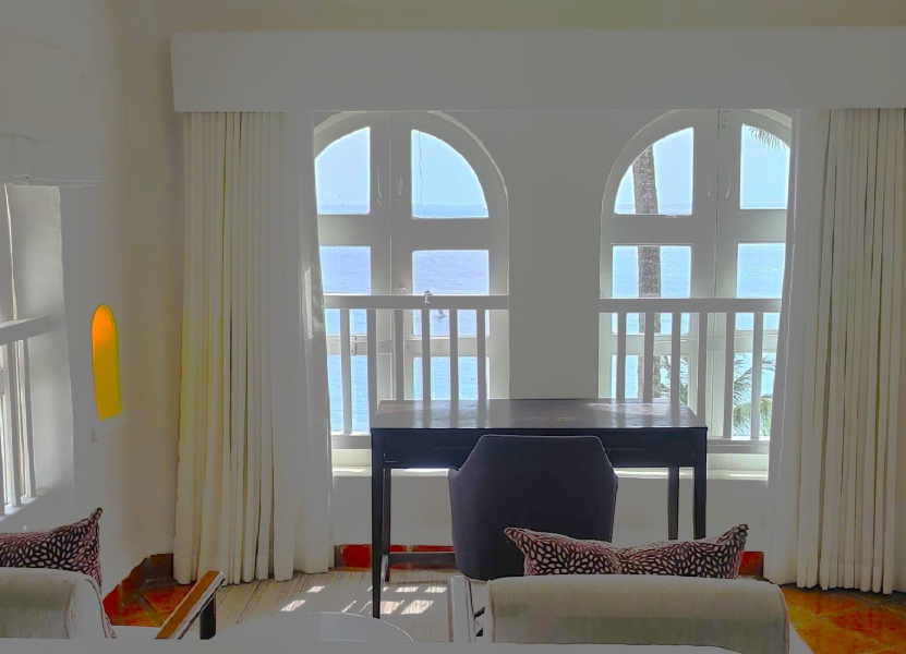 St. Lucia Real Estate Windjammer Landing 2 Bed Villa work are featuring a desk and chair
