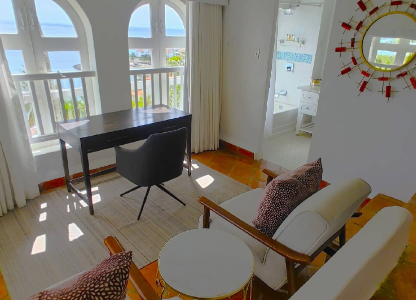 Realty St Lucia Windjammer Landing 2 Bed Villa work area with scenic views