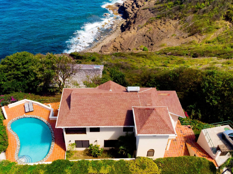 St. Lucia Real Estate Cliffside Oceanview Estate with pool