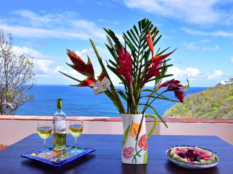 St. Lucia Real Estate Cliffside Oceanview Estate balcony