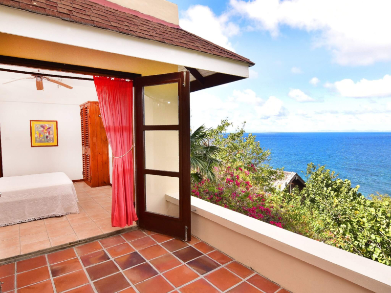St. Lucia Real Estate Cliffside Oceanview Estate with brick tiles
