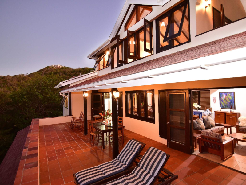 St. Lucia Real Estate Cliffside Oceanview Estate outdoor view at sunset