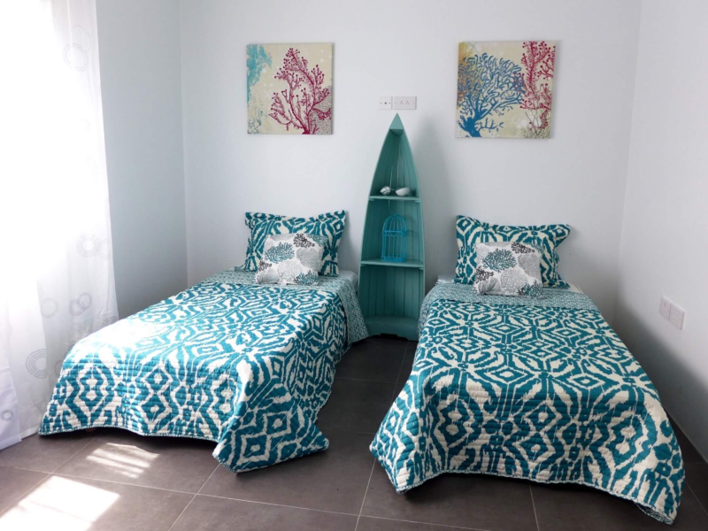 st lucia real estate 3-Bedroom Villa with Breathtaking Caribbean Sea Views 2 single beds