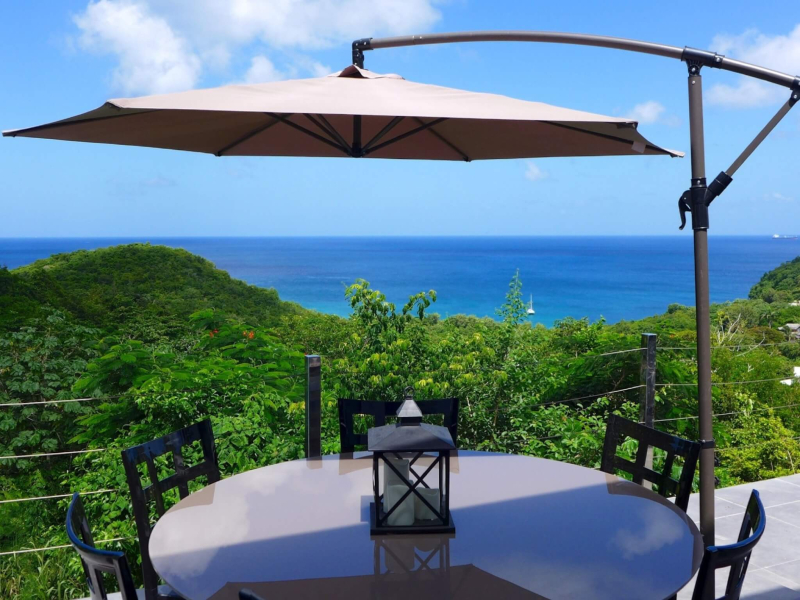 st lucia real estate 3-Bedroom Villa with Breathtaking Caribbean Sea Views umbrella