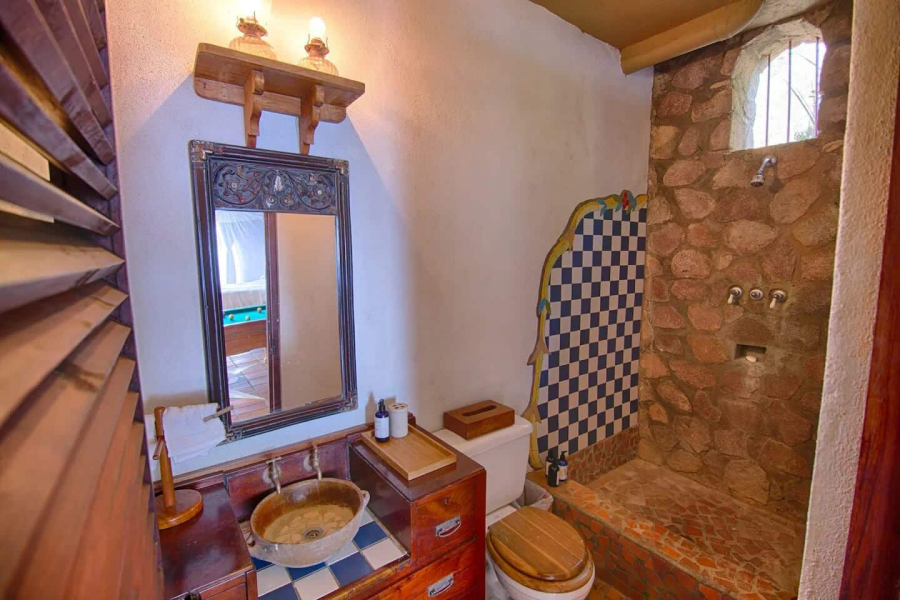 St. Lucia Real Estate Villa Piton stone bathroom
