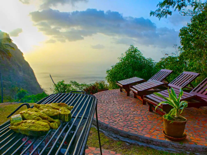 St. Lucia Real Estate Villa Piton barbecue